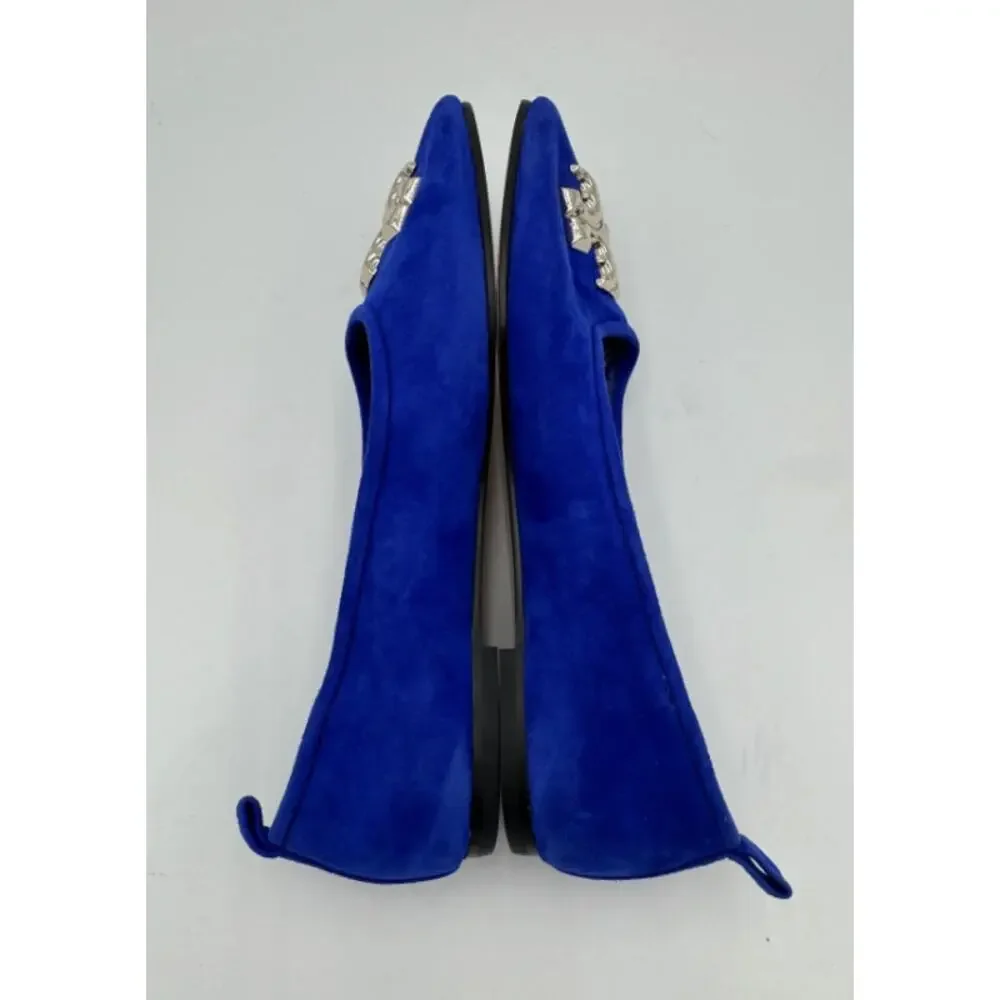 Tory Burch Eleanor Ballet Flat in Cobalt Suede size 6.5